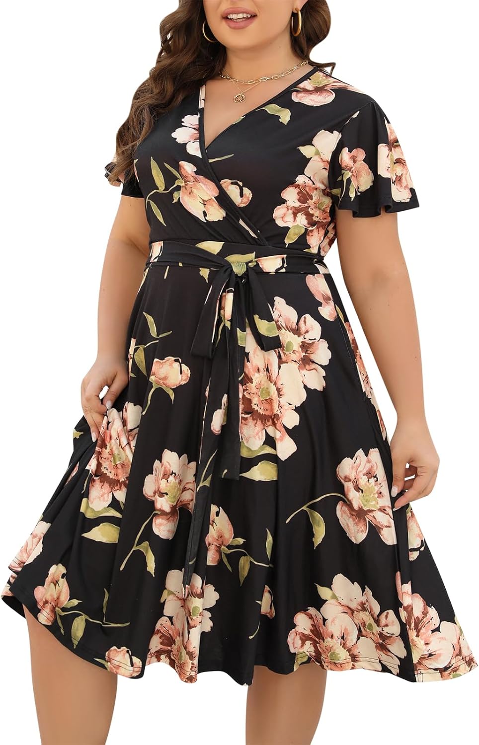 Nemidor Plus Size Dresses for Curvy Women with Pockets