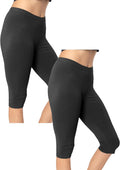 Women's Knee and Ankle Length Cotton Stretch Leggings - Comfortable