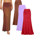 Long Skirt 3 Pack Maxi Skirts for Women - Comfortable Fold Over Waist