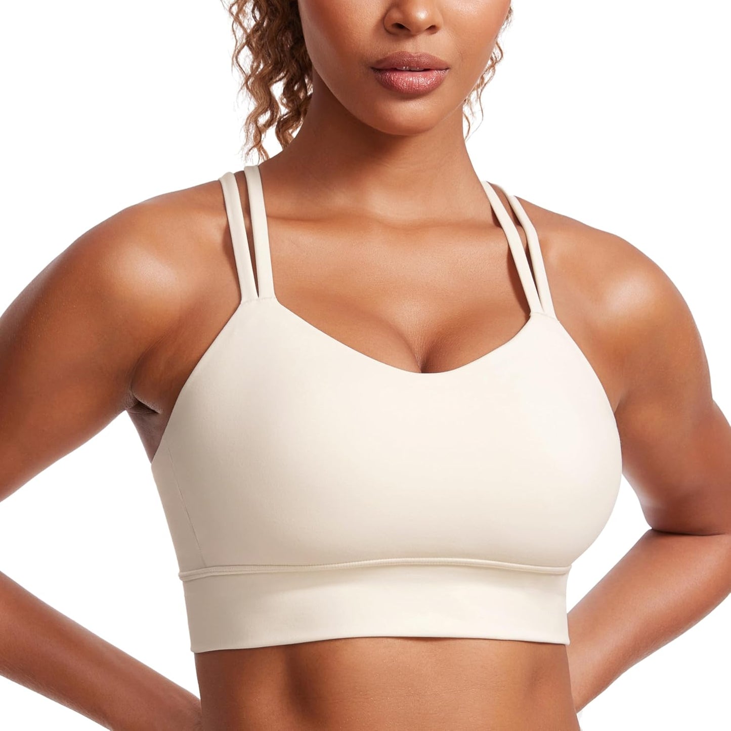 CRZ YOGA Softness Mold Butterluxe Strappy Longline Sports Bra