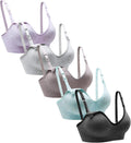 Suekaphin Nursing Bra 5 Pack Wireless V Neck Maternity Set - Soft
