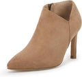 Pointed Toe V Cut Ankle Boots Kitten Heel - Comfortable Office Booties