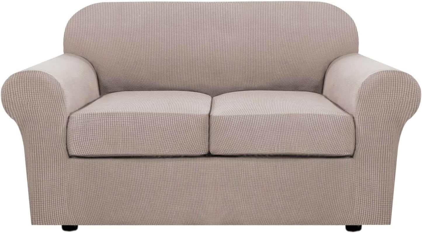 H.VERSAILTEX 3 Piece Stretch Sofa Covers for Loveseat Couch