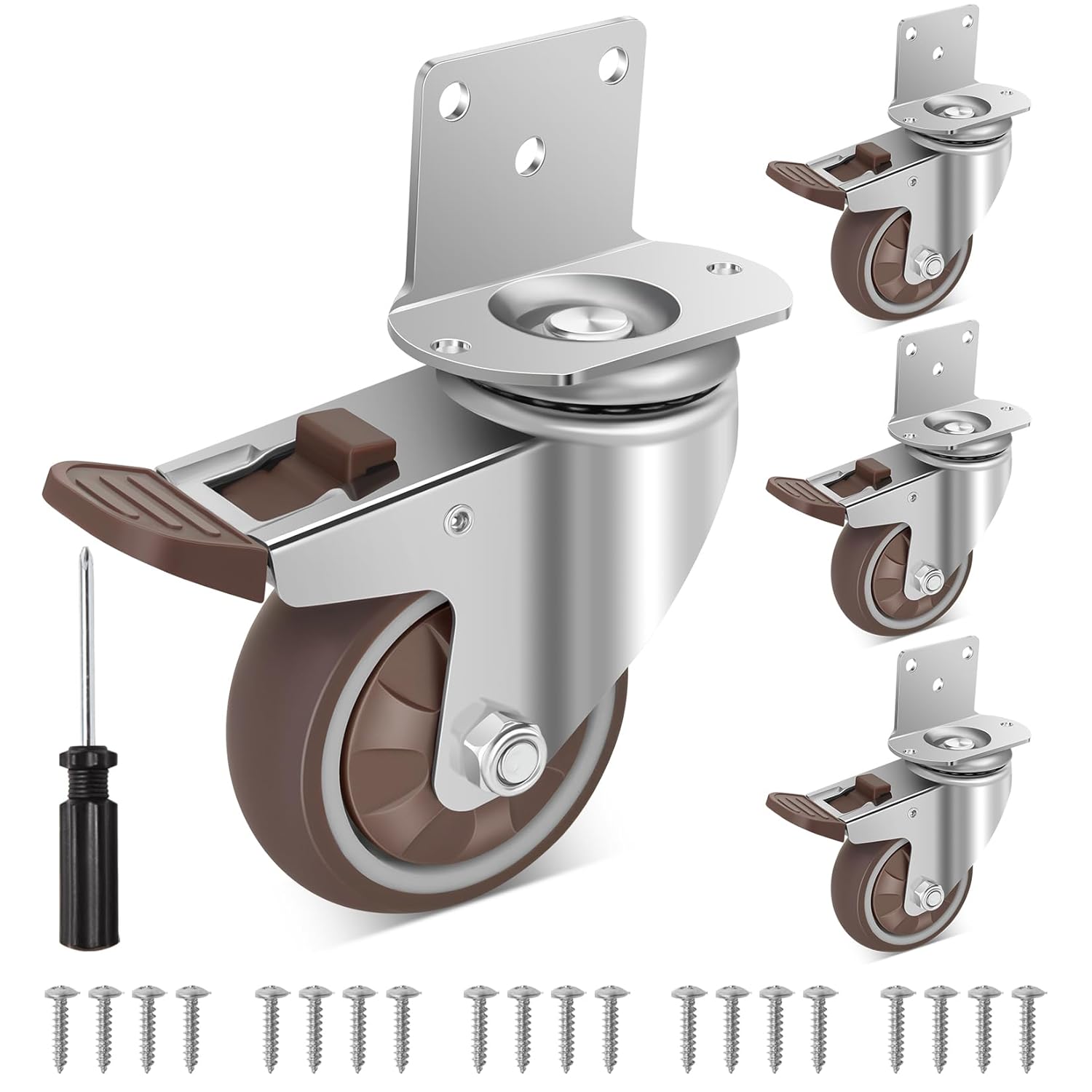 3 Inch Side Mount Casters Wheels for Heavy Duty Applications
