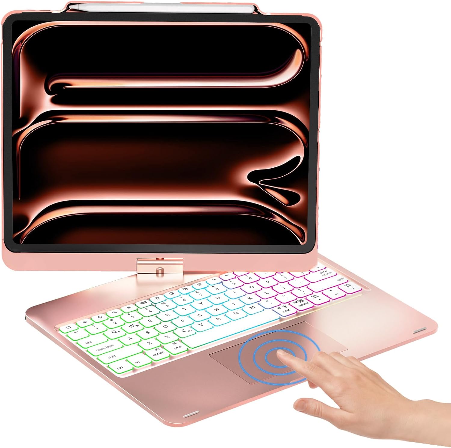 NOKBABO iPad Pro 12.9 Case with Keyboard and Rainbow Backlight