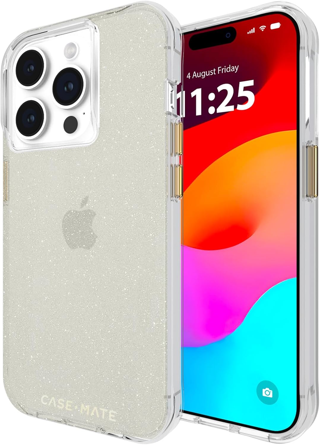 Sheer Crystal Champagne Gold Case for iPhone 15 Pro - Bling Style