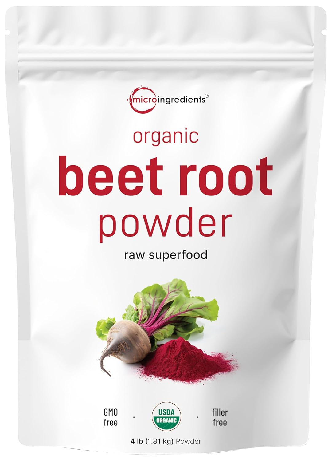 Organic Beet Root Powder for Superfood Drink Mix, 4 Pounds