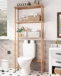 Over The Toilet Storage Shelf Bamboo 3-Tier - Space Saving Organizer