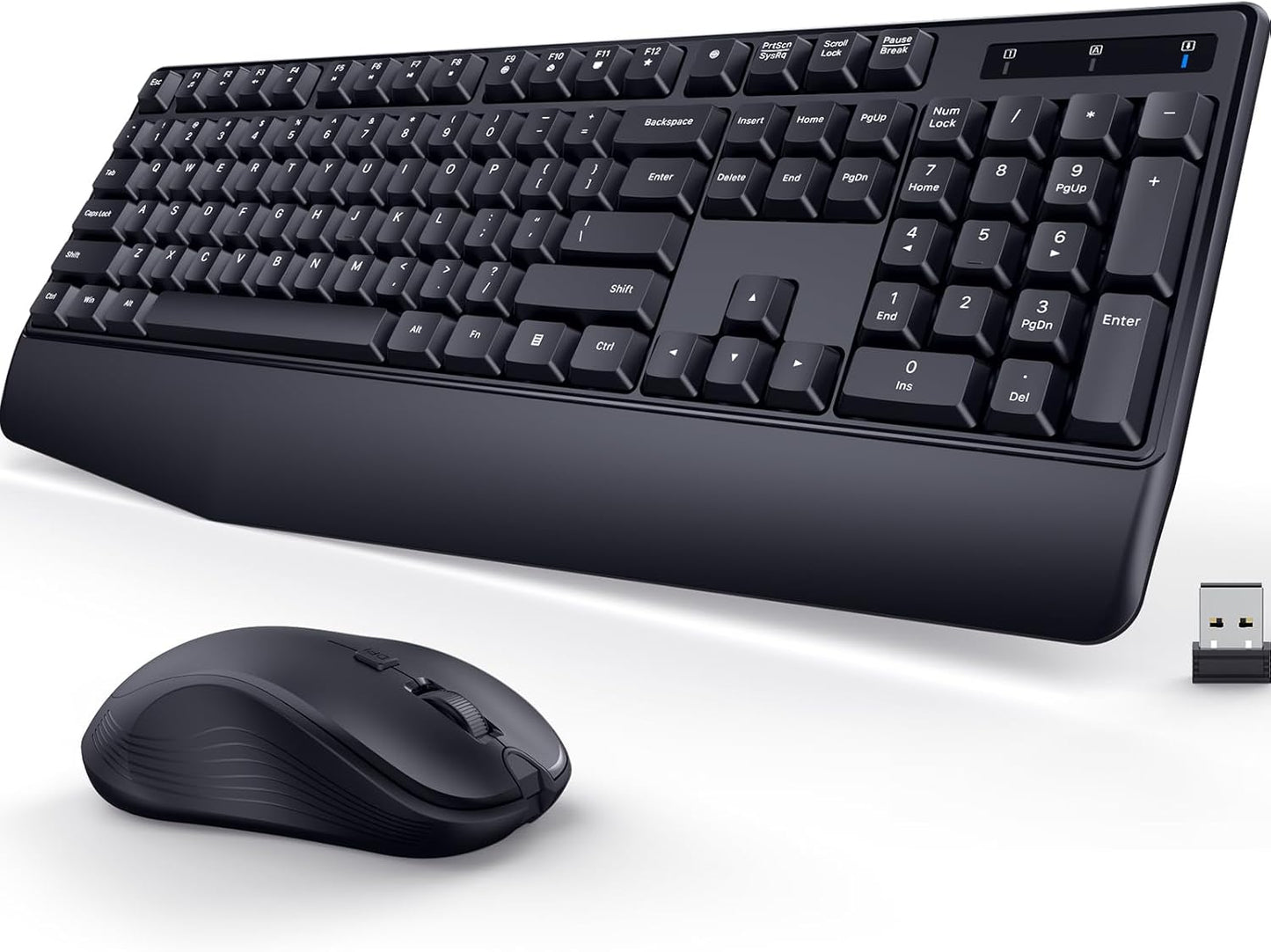 Virfour Wireless Keyboard Mouse Combo | Ergonomic Design