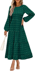 Women's Maxi Dress with Long Sleeves for Stylish Casual Wear