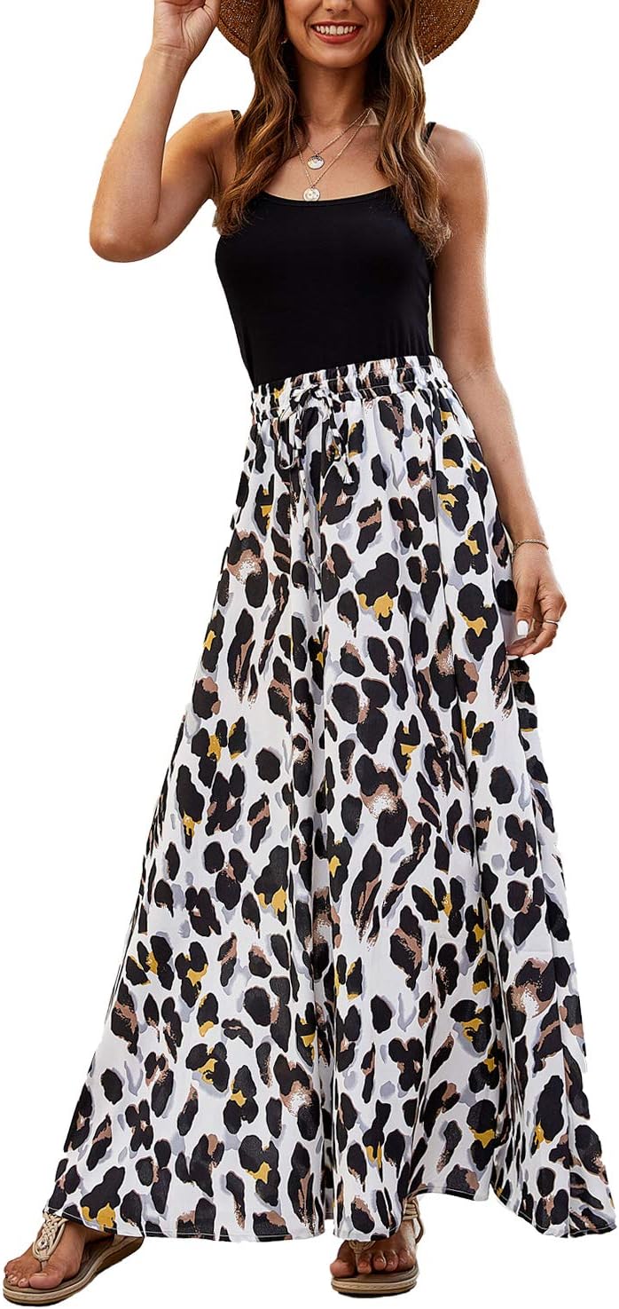 Bluetime Women Flowy Long Skirts for Summer Beach Style