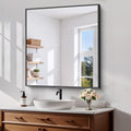 Koonmi Black Framed Bathroom Mirror 38x26 - Shatterproof HD Reflection
