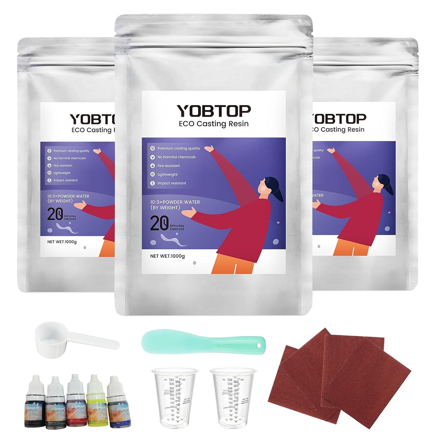 YOBTOP Resin Casting Powder Kit for DIY Crafts and Home Decor