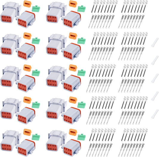 206PCS 8 Pin Way Deutsch DT Gray Connector Set for Vehicles