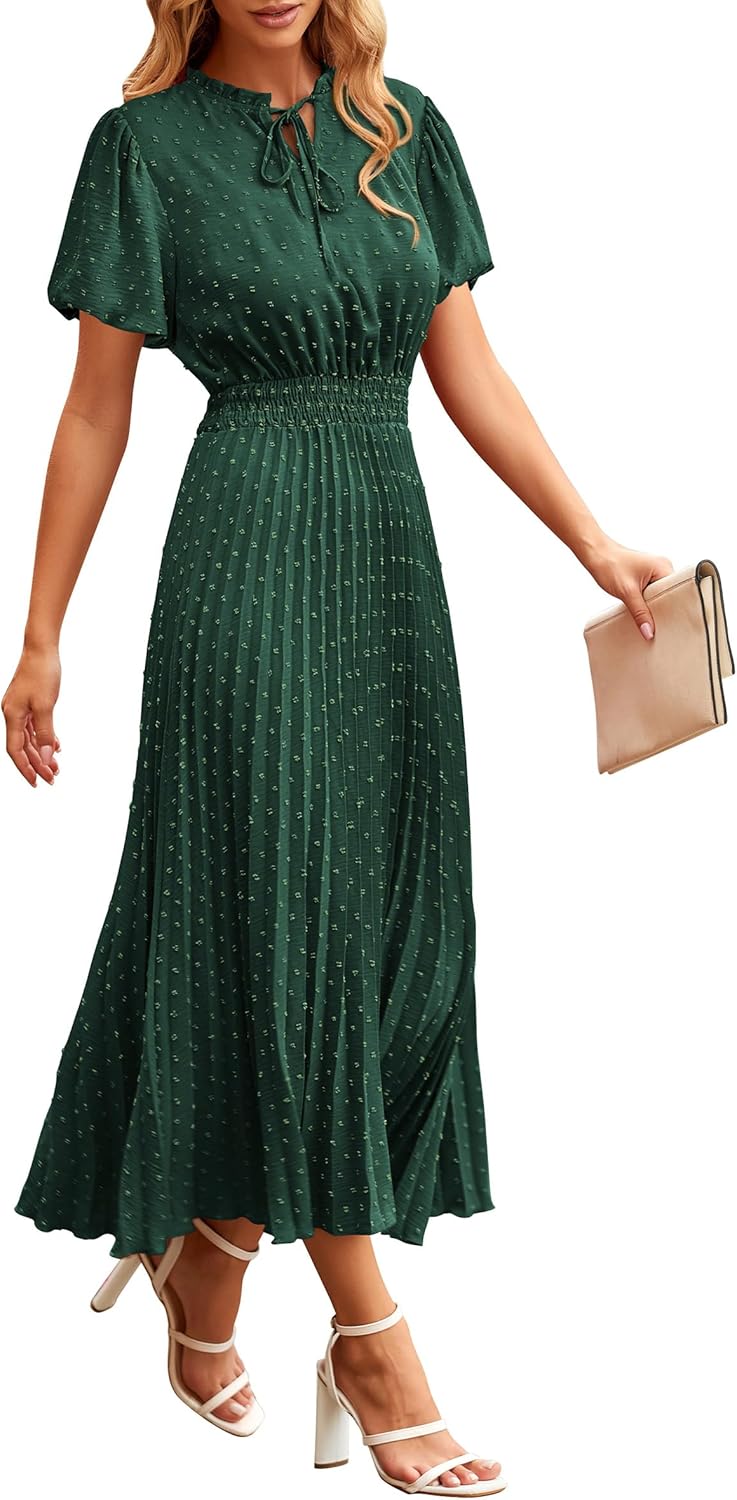 PRETTYGARDEN Womens Summer Midi Dresses for Elegant Occasions