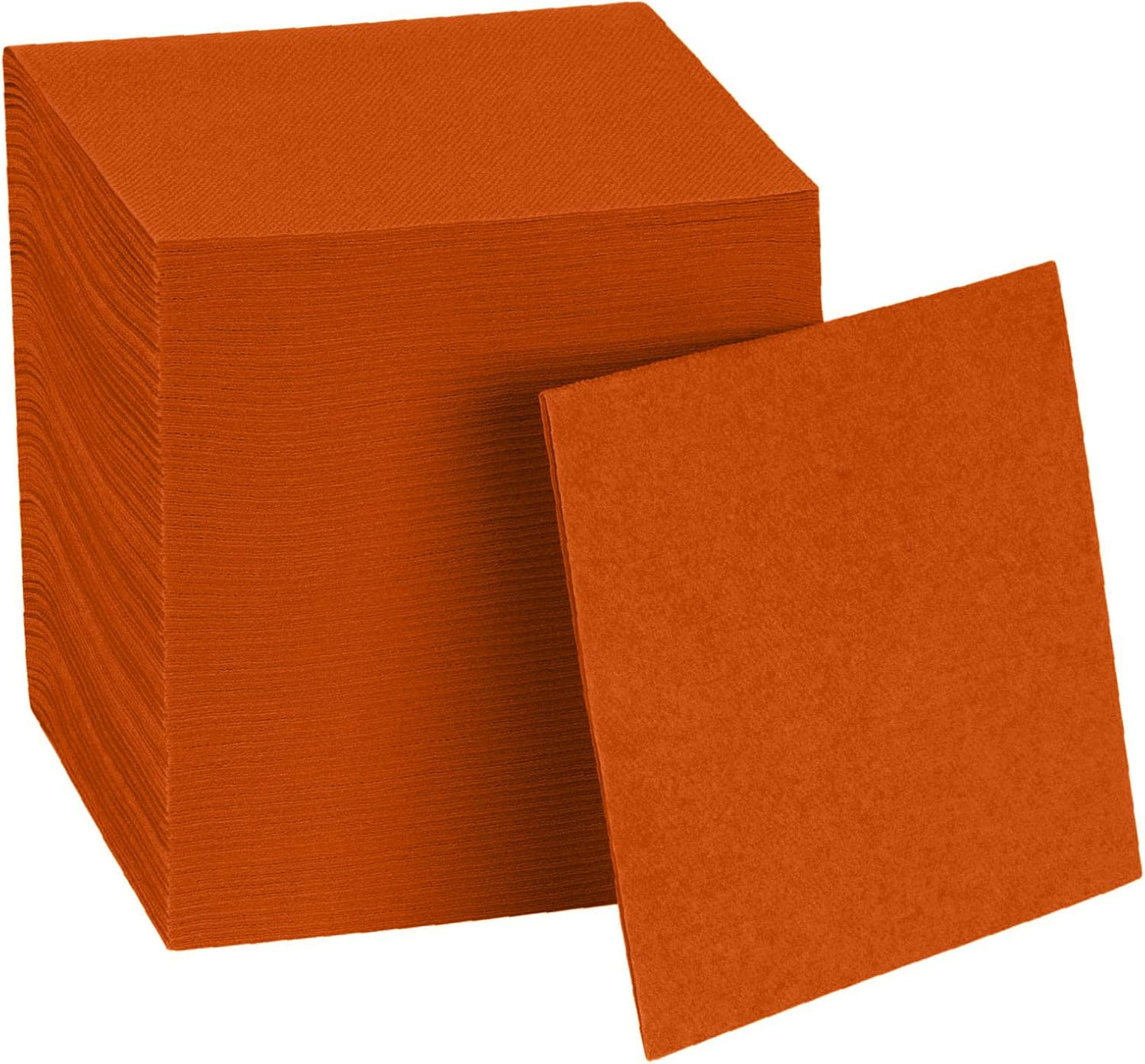 High-End Disposable Orange Napkins - Elegant Beverage Necessity - 100 Pack