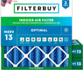Filterbuy 20x20x4 MERV 13 Air Filter 3-Pack - Smoke & Allergy Defense