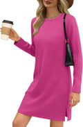 Sampeel Dresses for Women Knee-Length Long Sleeve Dress - Cozy Travel