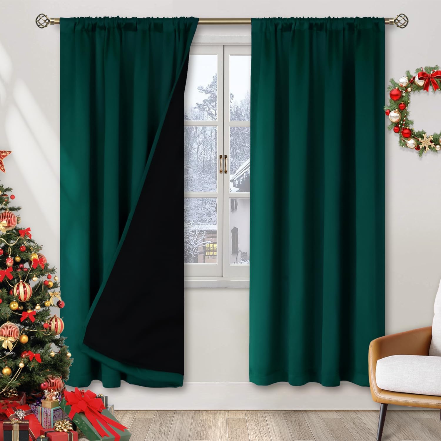 BGment Full Blackout Curtains for Living Room 72 Inch Length
