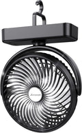 10000mAh Battery Operated Camping Fan with LED Light - Long Run