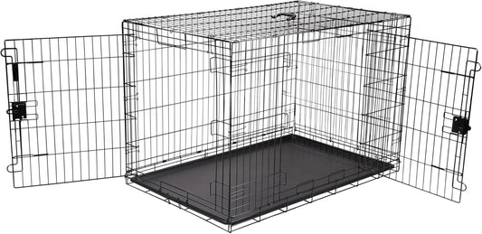 Durable Foldable Metal Wire Dog Crate for Large Breeds