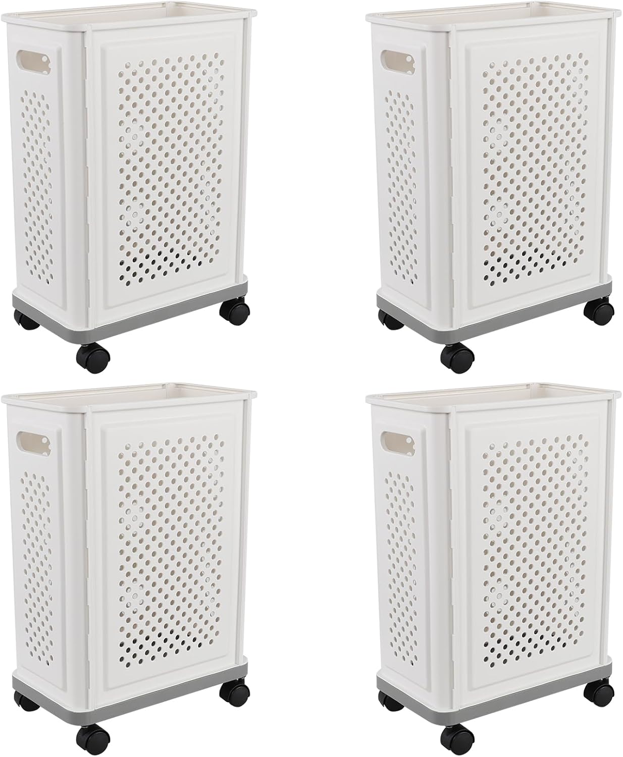 4-Pack Rolling Laundry Baskets - Convenient Mobility