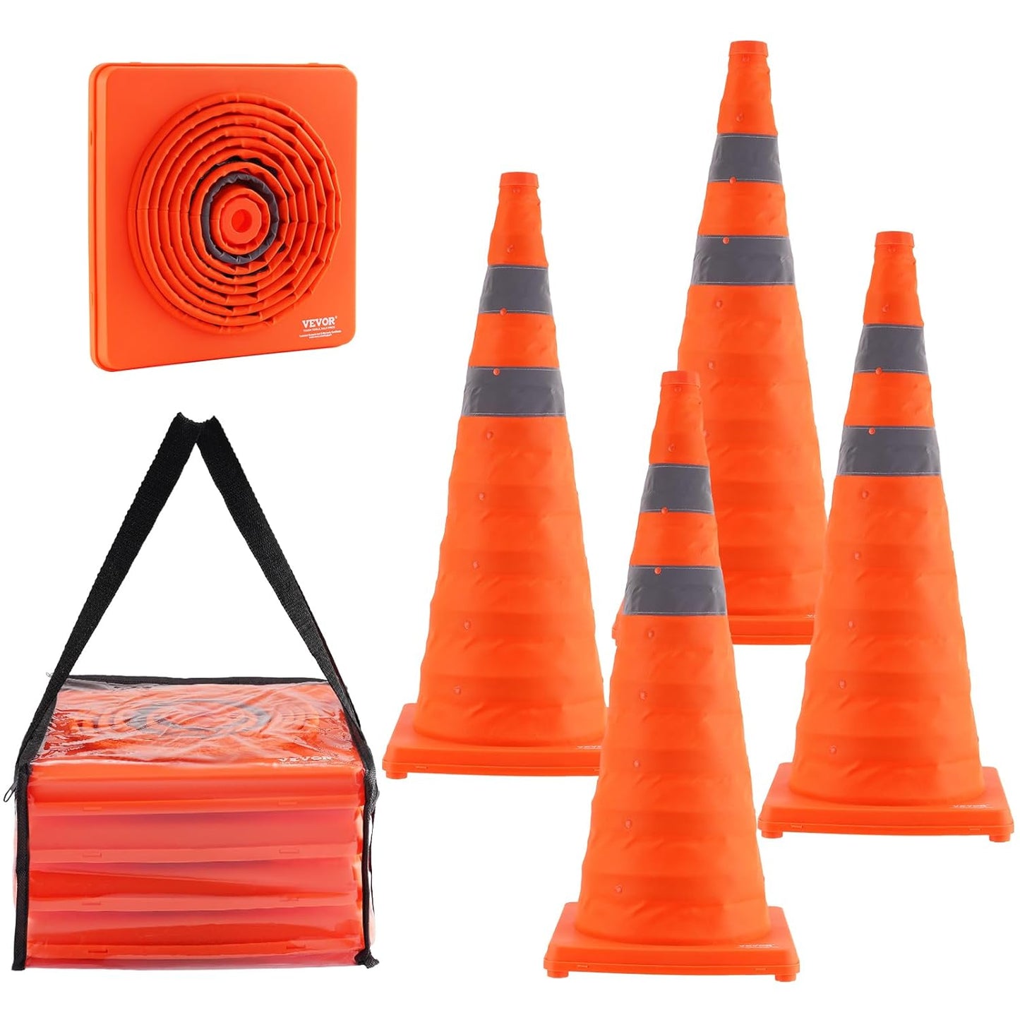 VEVOR 28 inch Collapsible Traffic Cones for Safety Control