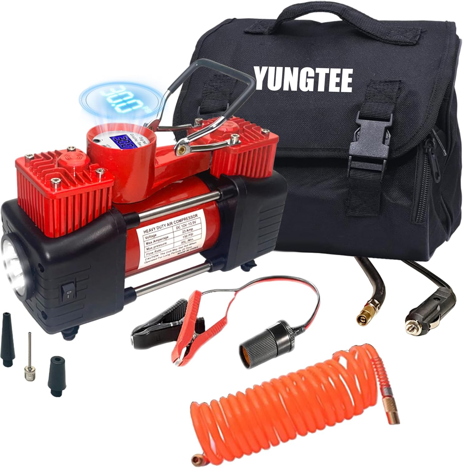 YUNGTEE Double Cylinder Tire Inflator - 150 PSI Portable Power!