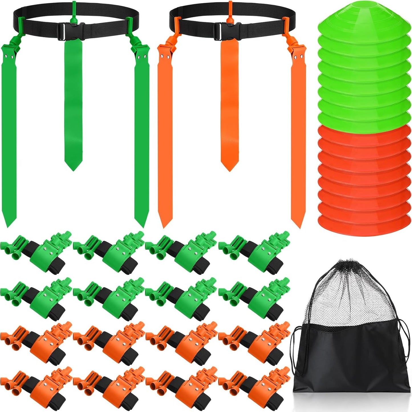 Wettarn 16 Player Flag Football Belts Set for Youth and Adults