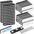 Name Tag Magnets Badge Holders 100 Pack - Strong Magnetic ID Fasteners