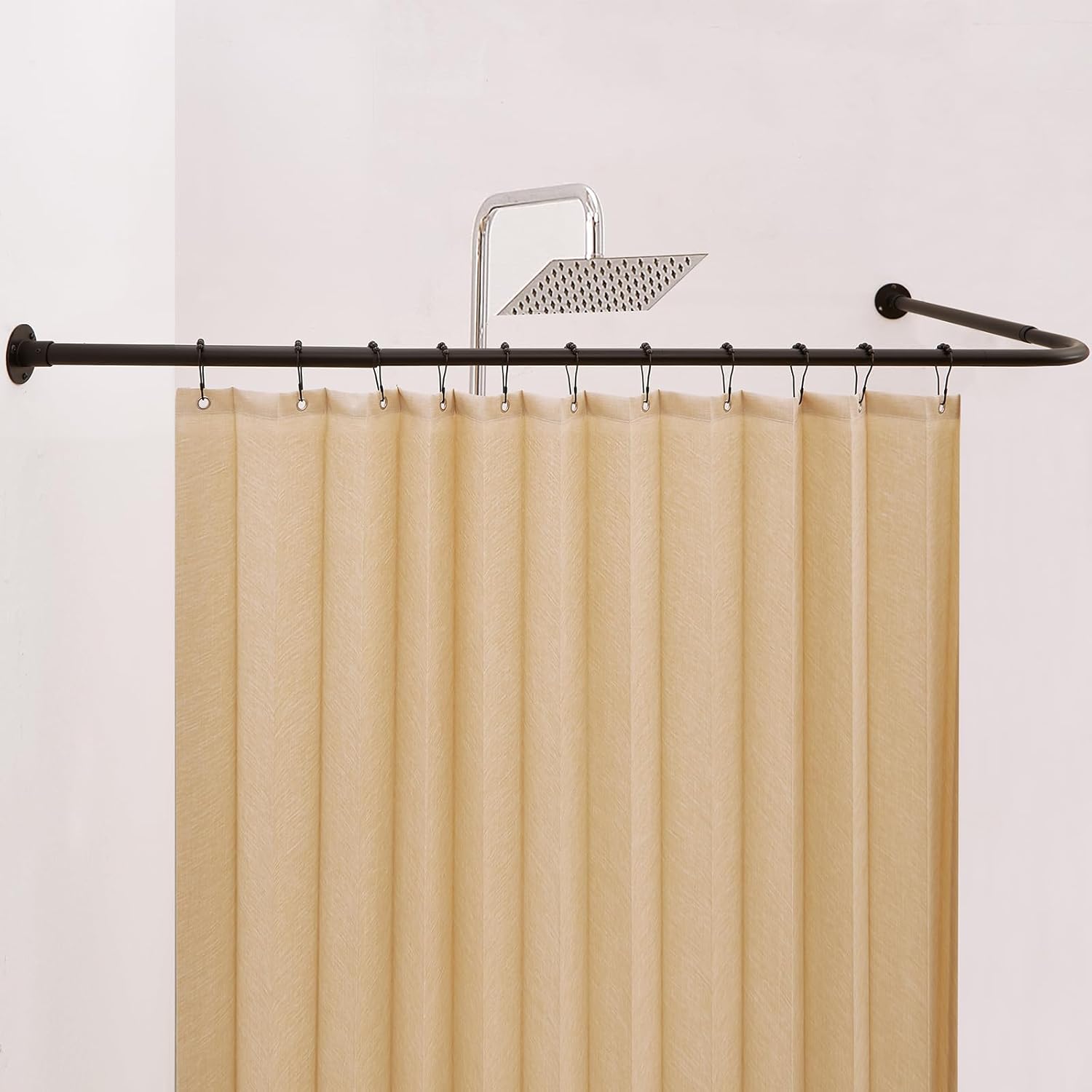 Large Corner Shower Curtain Rod Adjustable 90 Degree Design