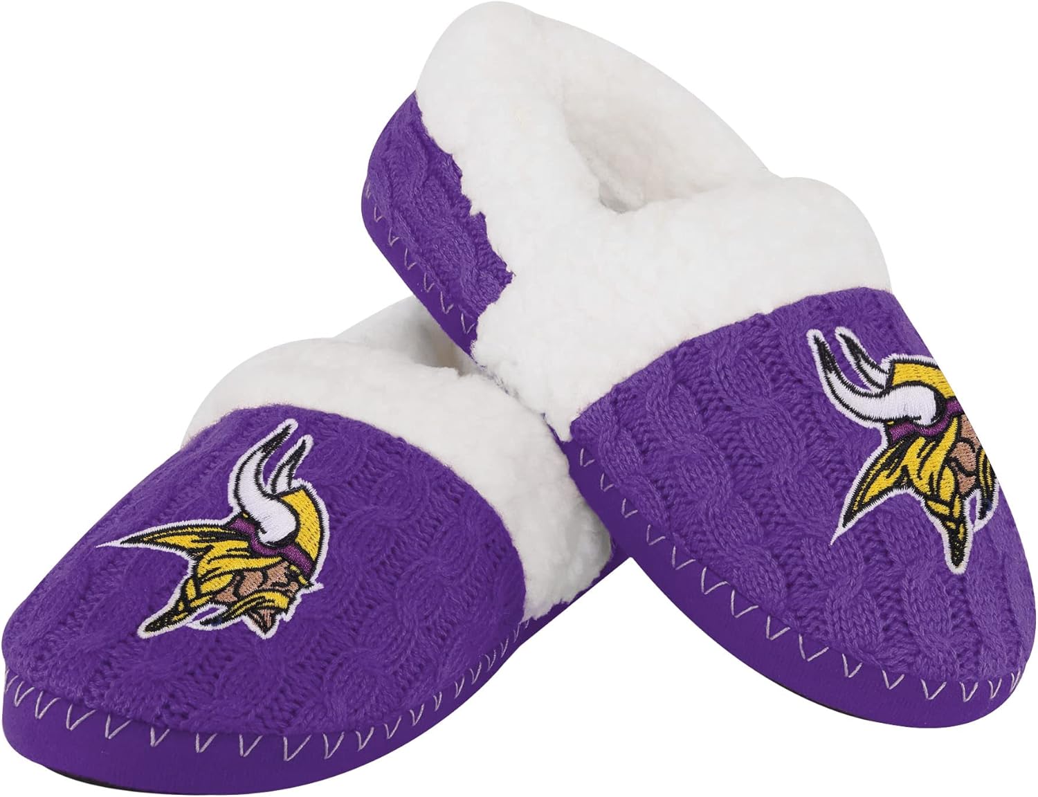 FOCO Women's NFL Team Color Moccasin Slippers for Comfort