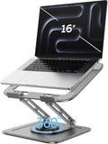 Adjustable Laptop Stand for Desk with 360 Base - Ergonomic Riser