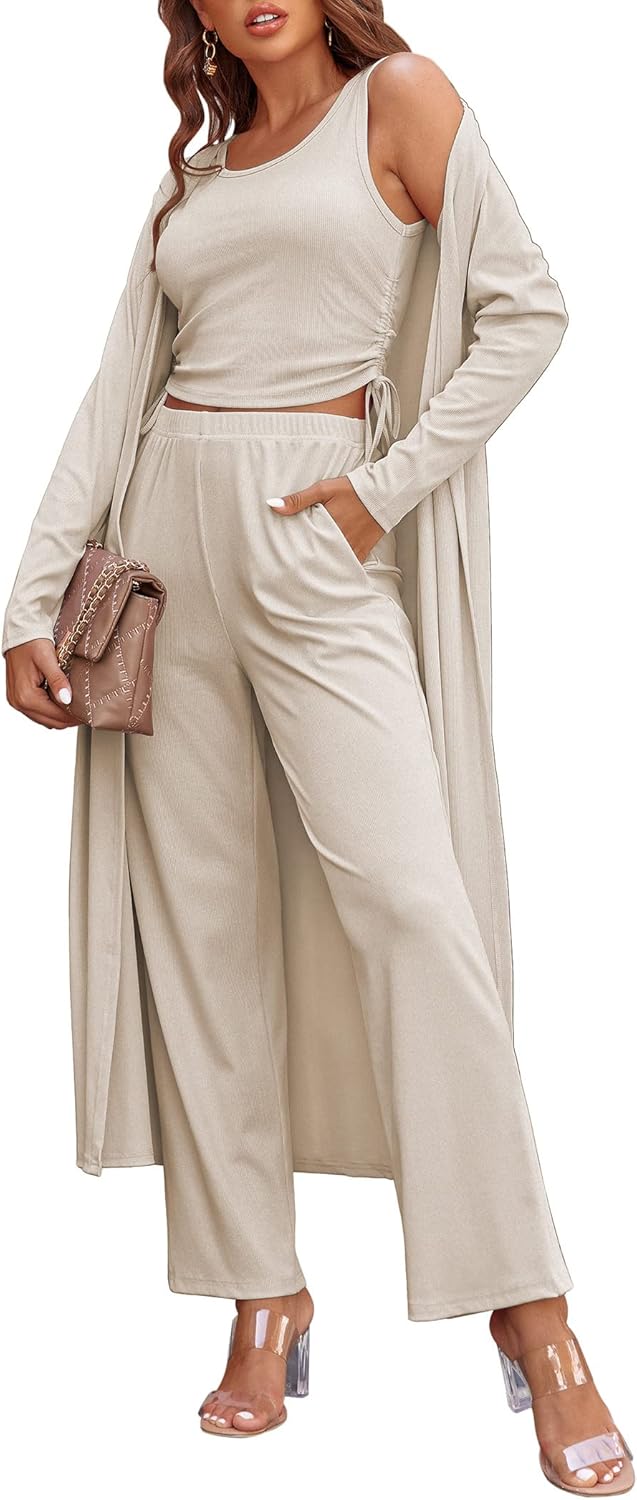 Ekouaer Women's 3 Piece Lounge Set for Comfort and Style
