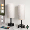 USB Bedside Table Lamps Set of 2 - 3 Color Temps with USB C/A Ports