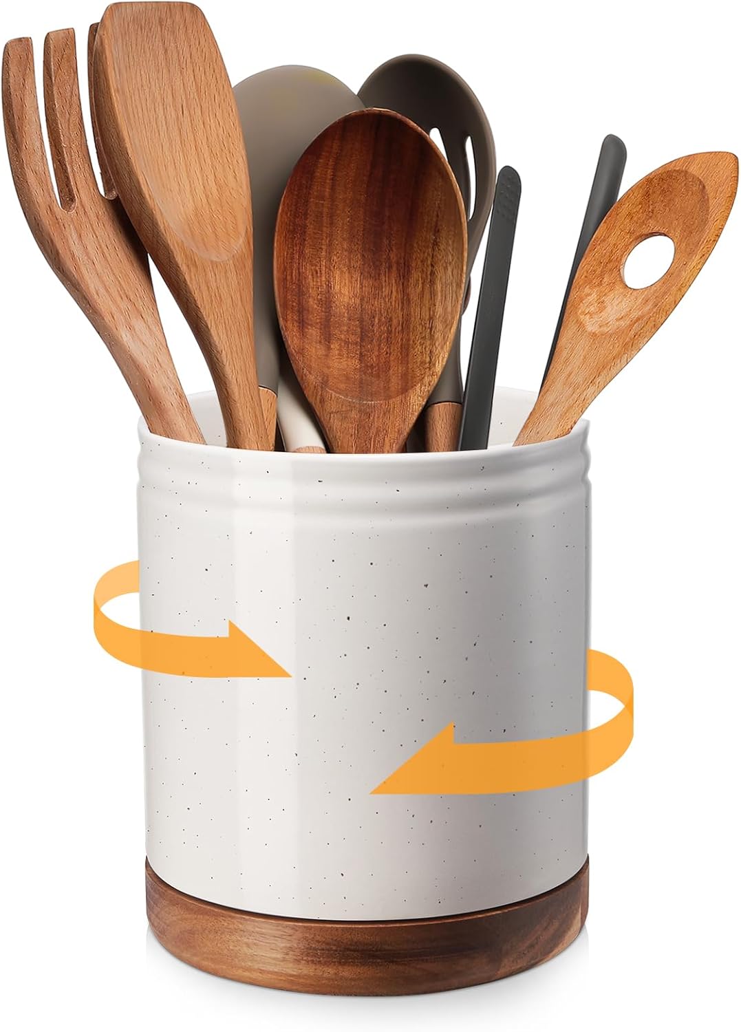 DOWAN 7.6in 360 Rotating Utensil Holder for Kitchen Decor