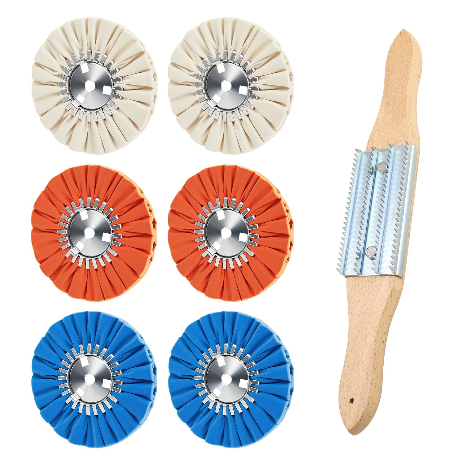 Airway Buffing Wheel Kit 7 PCs for Angle Grinder Polishing Needs