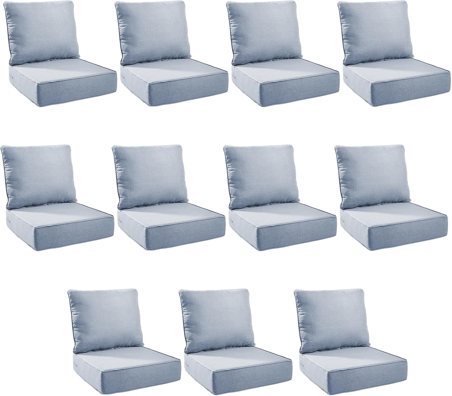 Outdoor Cushion Set for Patio Furniture - 11-Pack Baby Blue