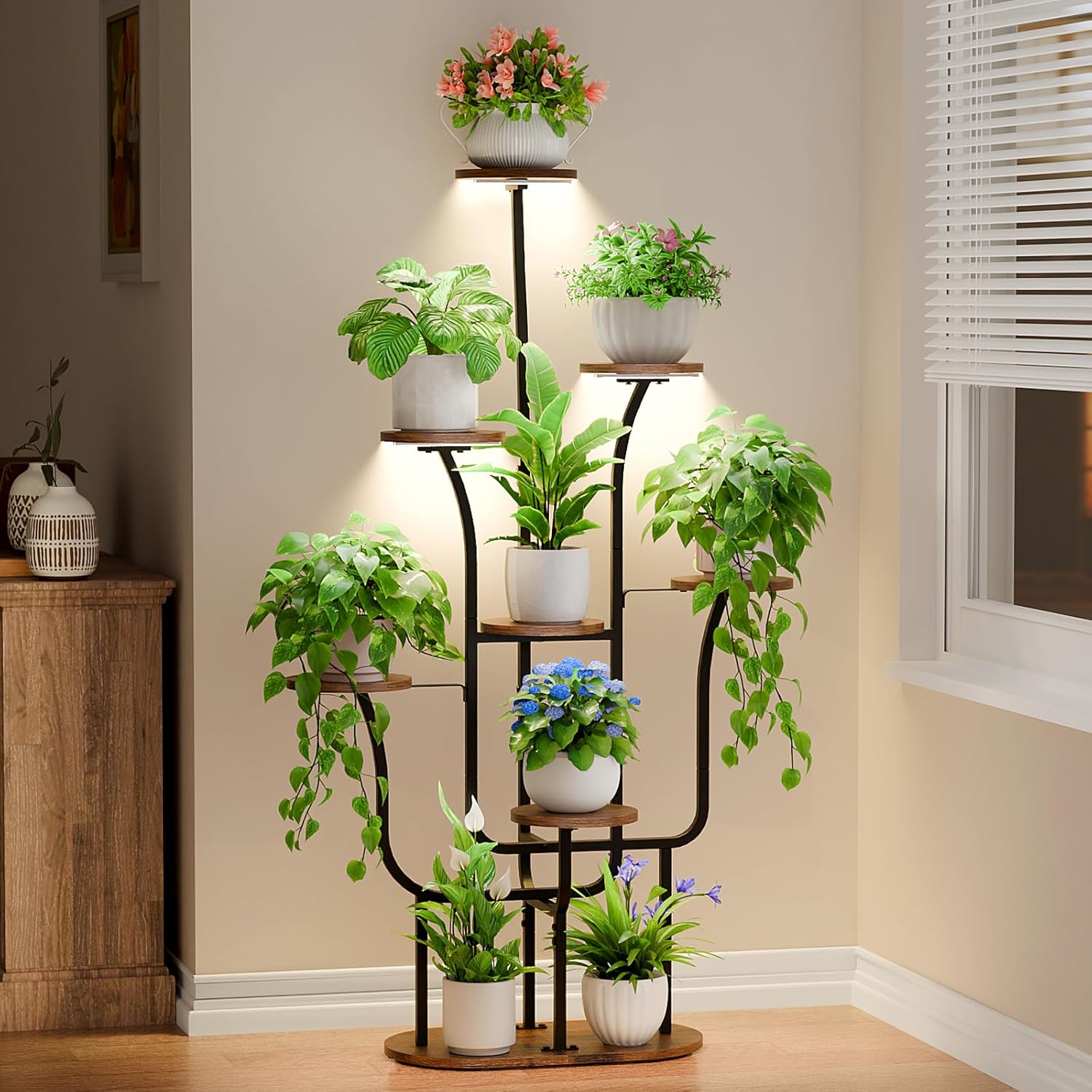 Indoor Plant Stand with Grow Lights for Vibrant Home Decor