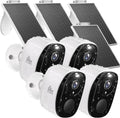 Rraycom 4pc Solar Security Cameras Wireless Outdoor - 2K Battery