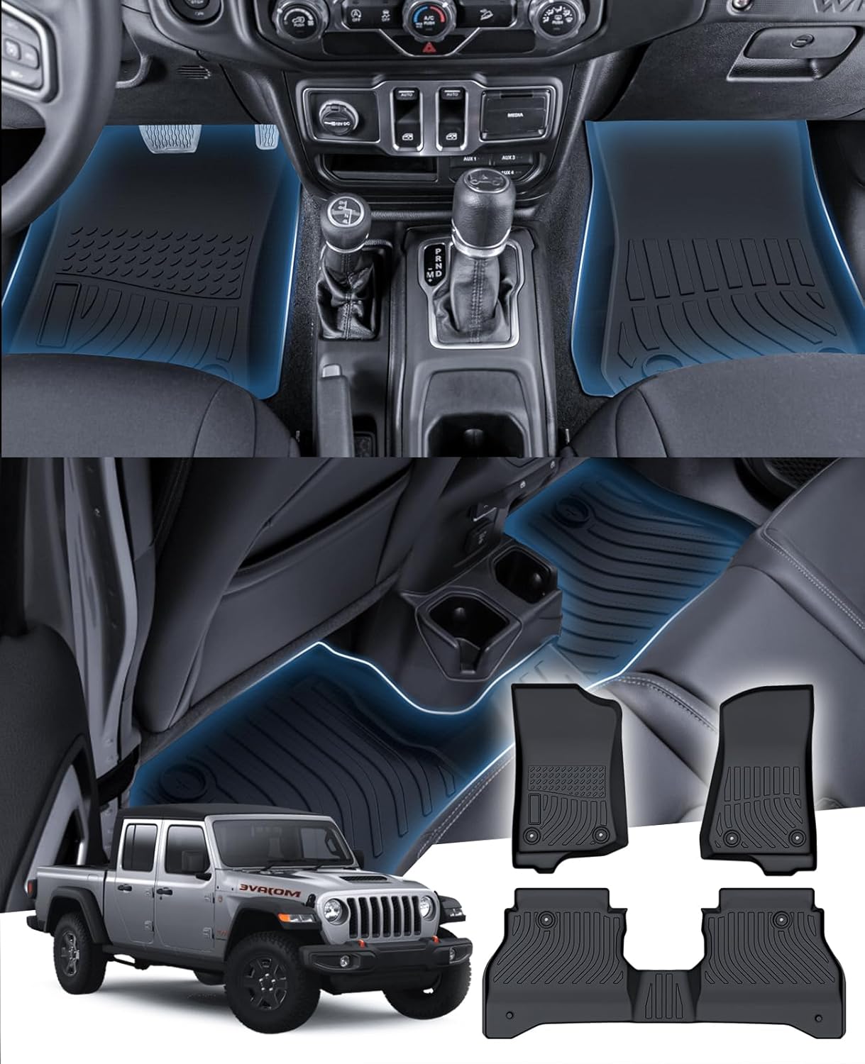Custom Fit All Weather Floor Mats for Jeep Gladiator 2020-2025