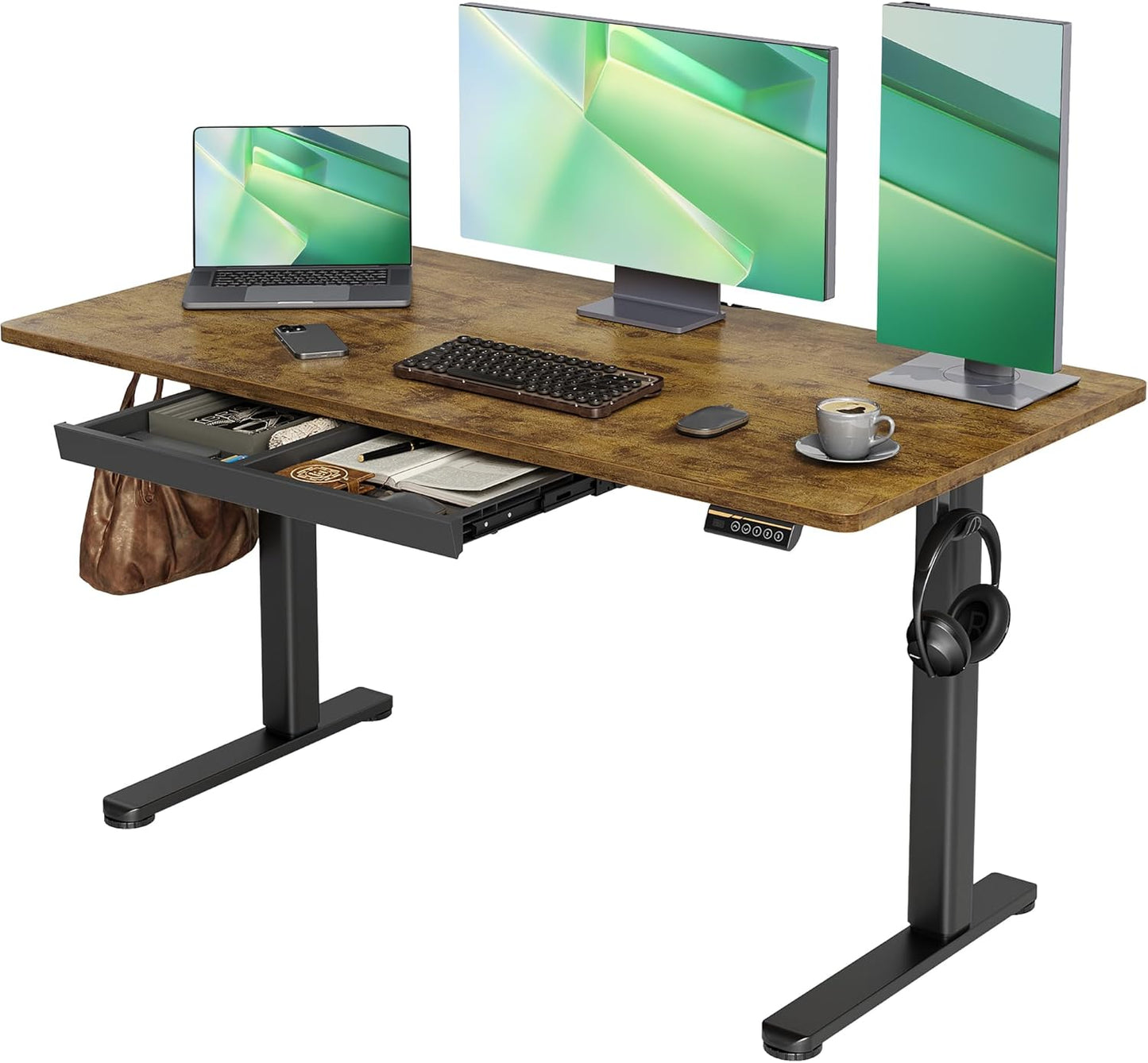 Claiks Electric Standing Desk, Adjustable Height, 55 Inch