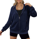 Zeagoo Women's Lightweight Full Zip Oversized Hoodie - Casual Comfort