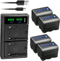 Kastar 4-Pack NP-QM71D Battery and LTD2 USB Charger - Long Runtime Kit