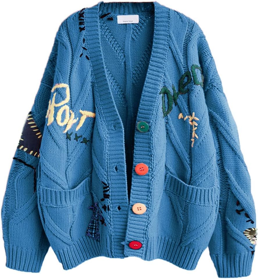 Women's Cable Knit Long Sleeve Open Front Cardigan Sweater