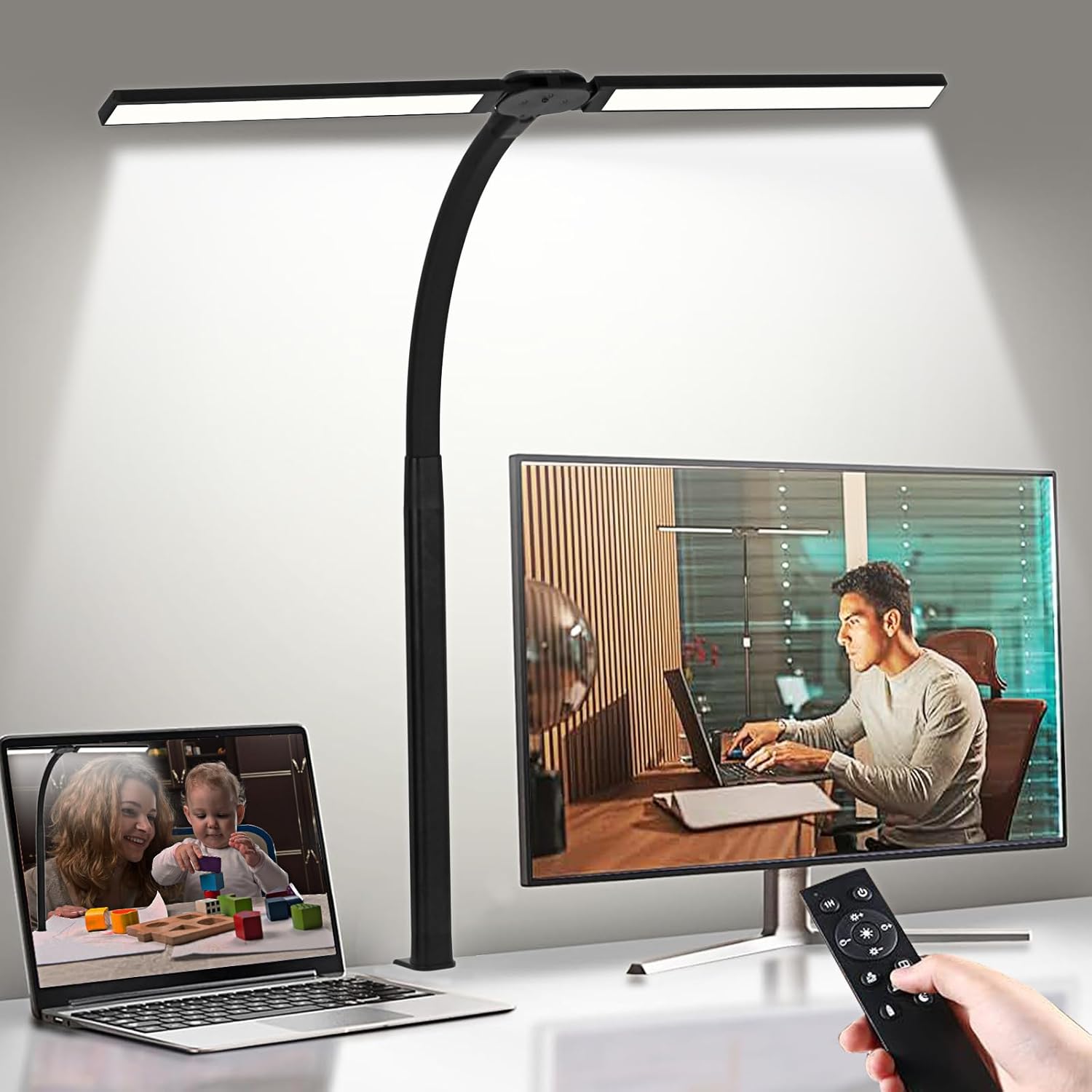 LED Desk Lamp for Home Office with Dimmable Computer Light