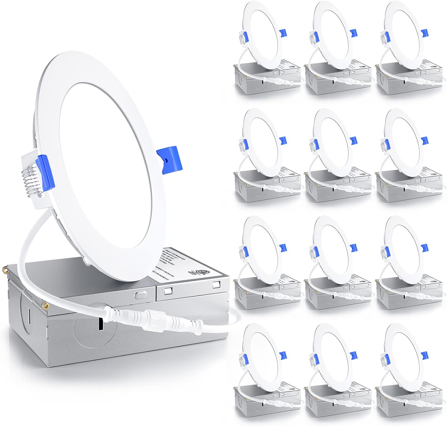 Ensenior 12 Pack 4 Inch LED Recessed Light - Dimmable & Bright