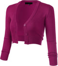 Womens Cropped Bolero Shrug Cardigan - Lightweight Knit Layer