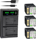 Kastar 3-Pack Battery and LTD2 USB Charger Replacement for JVC GR-D370