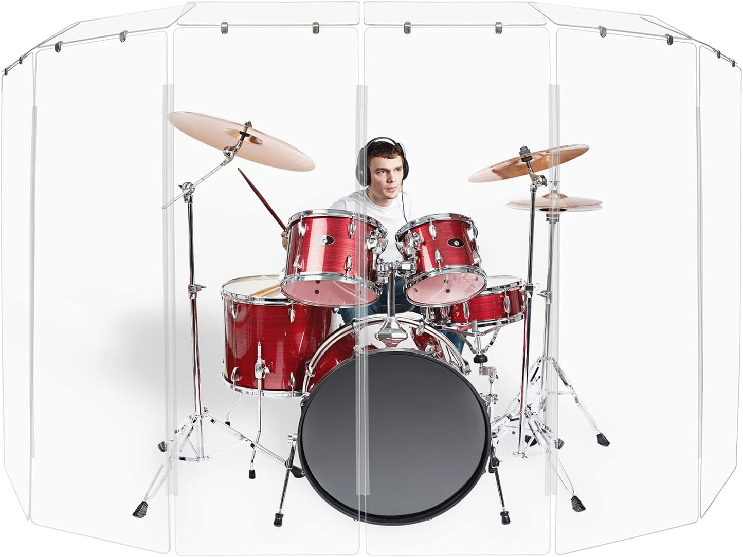 PENNZONI 6ft Drum Shield with Deflectors for Superior Sound Control
